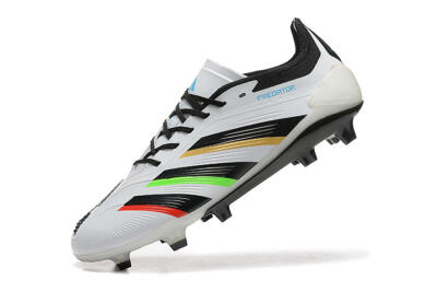 Men's Adidas Predator Elite 24 FG Firm Ground Low-Tops Football Boots - White/Black/Red/Gold