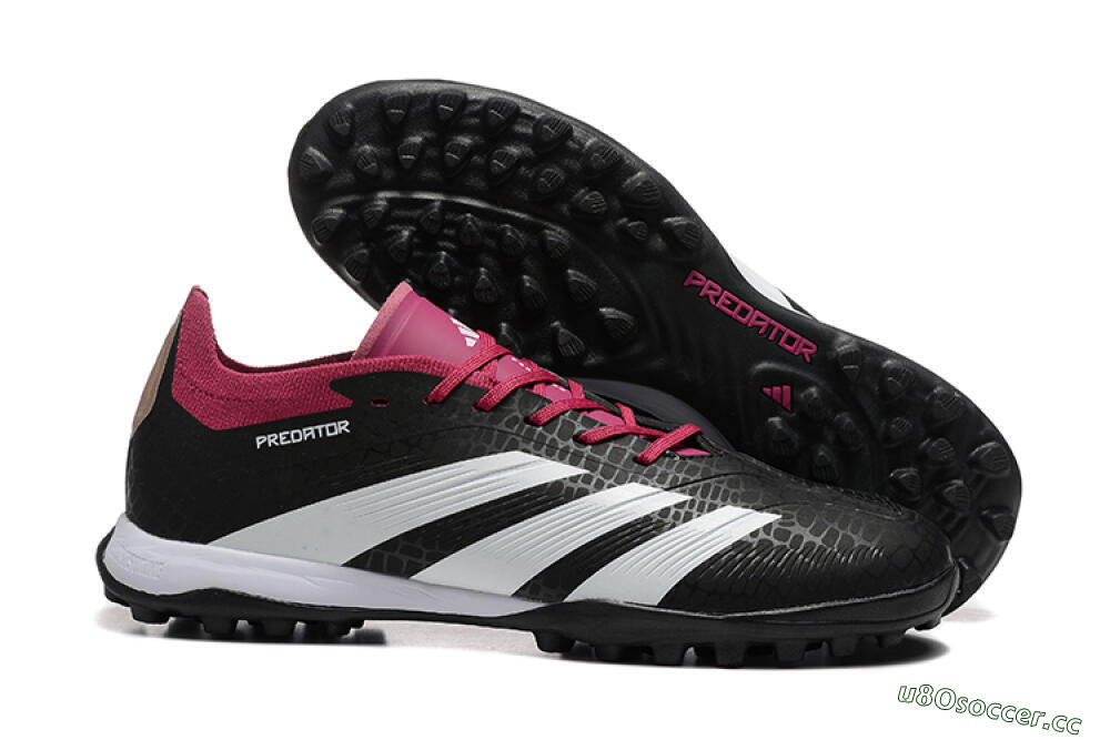 Men's Adidas Predator Elite 24 TF Artificial Turf Low-Tops Football Shoes - Black/White/Red 2