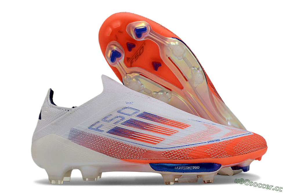 Unisex Adidas F50+ Lightstrike Pro Laceless FG Firm Ground Low-Tops Football Boots - Red/White/Blue 2