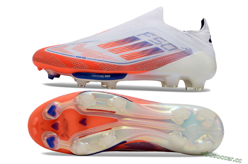 Unisex Adidas F50+ Lightstrike Pro Laceless FG Firm Ground Low-Tops Football Boots - Red/White/Blue 1
