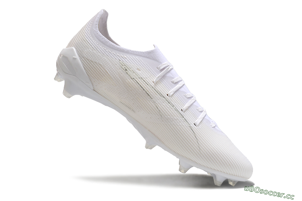 Men's Puma Ultra 5 Ultimate FG Firm Ground Low-Tops Football Boots - White/Silver 4