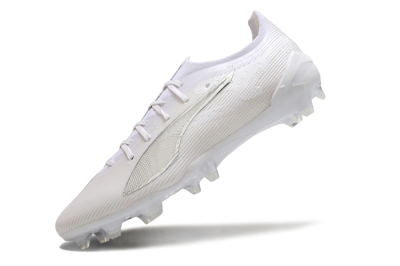 Men's Puma Ultra 5 Ultimate FG Firm Ground Low-Tops Football Boots - White/Silver