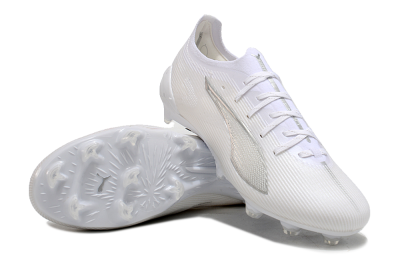 Men's Puma Ultra 5 Ultimate FG Firm Ground Low-Tops Football Boots - White/Silver