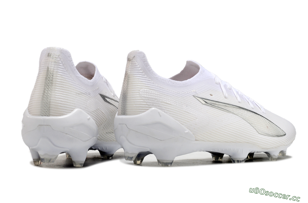 Men's Puma Ultra 5 Ultimate FG Firm Ground Low-Tops Football Boots - White/Silver 6