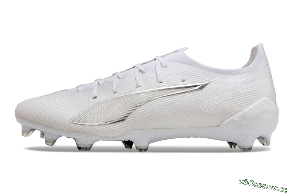 Men's Puma Ultra 5 Ultimate FG Firm Ground Low-Tops Football Boots - White/Silver 0