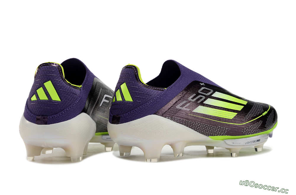 Unisex Adidas F50+ Lightstrike Pro Laceless FG Firm Ground Low-Tops Football Boots - Purple/Yellow/White 6