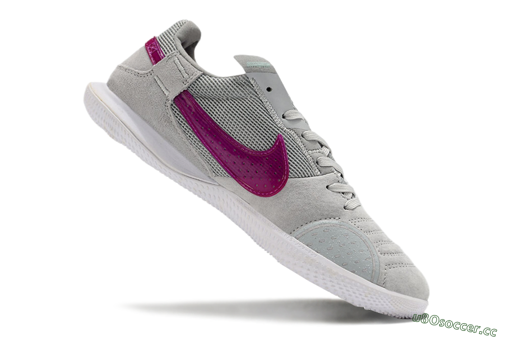 Men's Nike Street Gato IC Indoor & Futsal Low-Tops Football Shoes - Grey/Red/White 4
