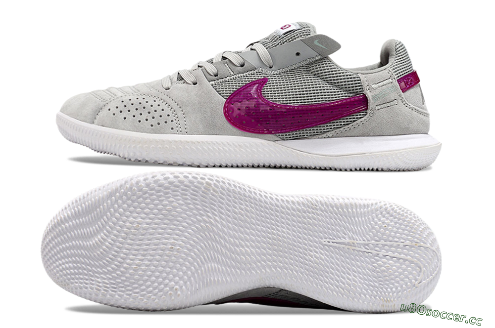 Men's Nike Street Gato IC Indoor & Futsal Low-Tops Football Shoes - Grey/Red/White 1