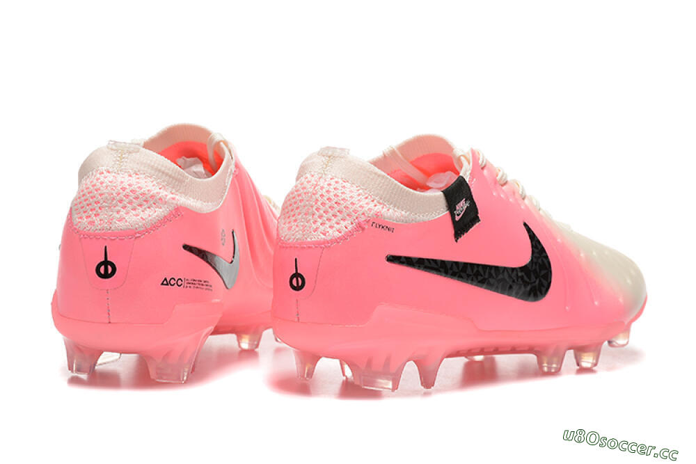 Men's Nike Tiempo Legend 10 Elite FG Firm Ground Low-Tops Football Boots - White/Pink/Black 9