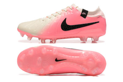 Men's Nike Tiempo Legend 10 Elite FG Firm Ground Low-Tops Football Boots - White/Pink/Black