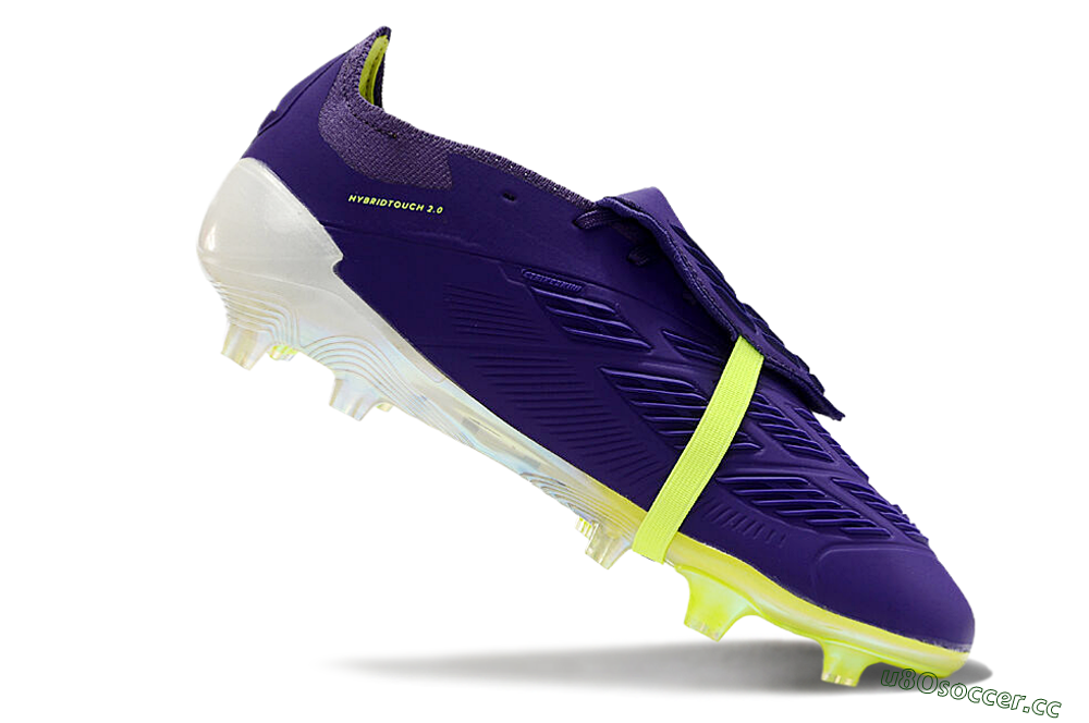 Unisex Adidas Predator Elite Foldover Tongue FG Firm Ground Low-Tops Football Boots - Blue/Yellow/White 4