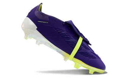 Unisex Adidas Predator Elite Foldover Tongue FG Firm Ground Low-Tops Football Boots - Blue/Yellow/White