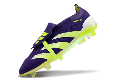 Unisex Adidas Predator Elite Foldover Tongue FG Firm Ground Low-Tops Football Boots - Blue/Yellow/White