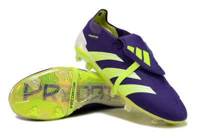Unisex Adidas Predator Elite Foldover Tongue FG Firm Ground Low-Tops Football Boots - Blue/Yellow/White