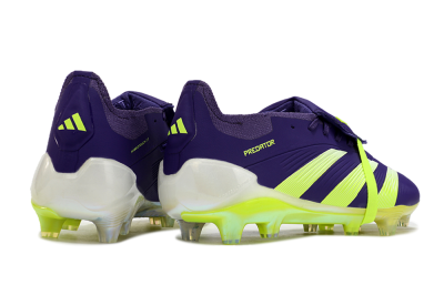 Unisex Adidas Predator Elite Foldover Tongue FG Firm Ground Low-Tops Football Boots - Blue/Yellow/White