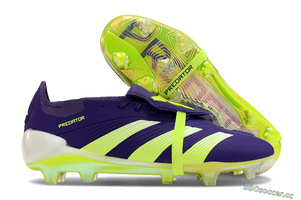 Unisex Adidas Predator Elite Foldover Tongue FG Firm Ground Low-Tops Football Boots - Blue/Yellow/White 2