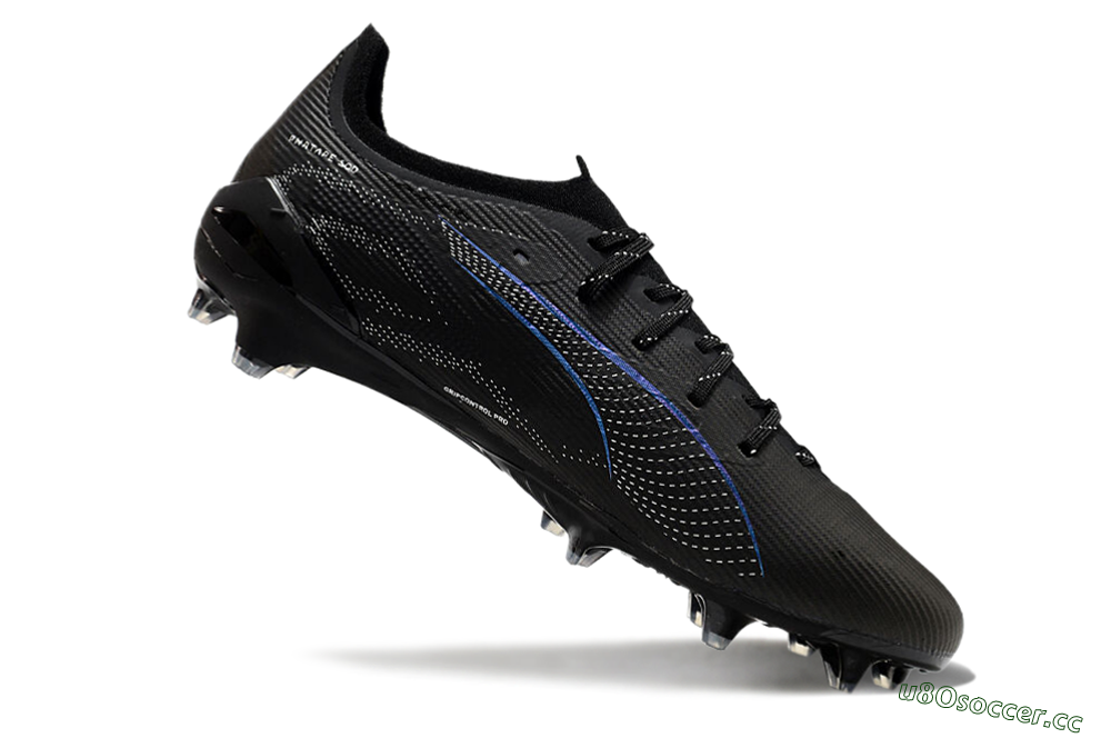Men's Puma Ultra 5 Ultimate FG Firm Ground Low-Tops Football Boots - Black/Silver/Blue 4