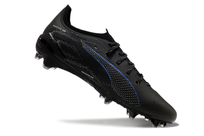 Men's Puma Ultra 5 Ultimate FG Firm Ground Low-Tops Football Boots - Black/Silver/Blue