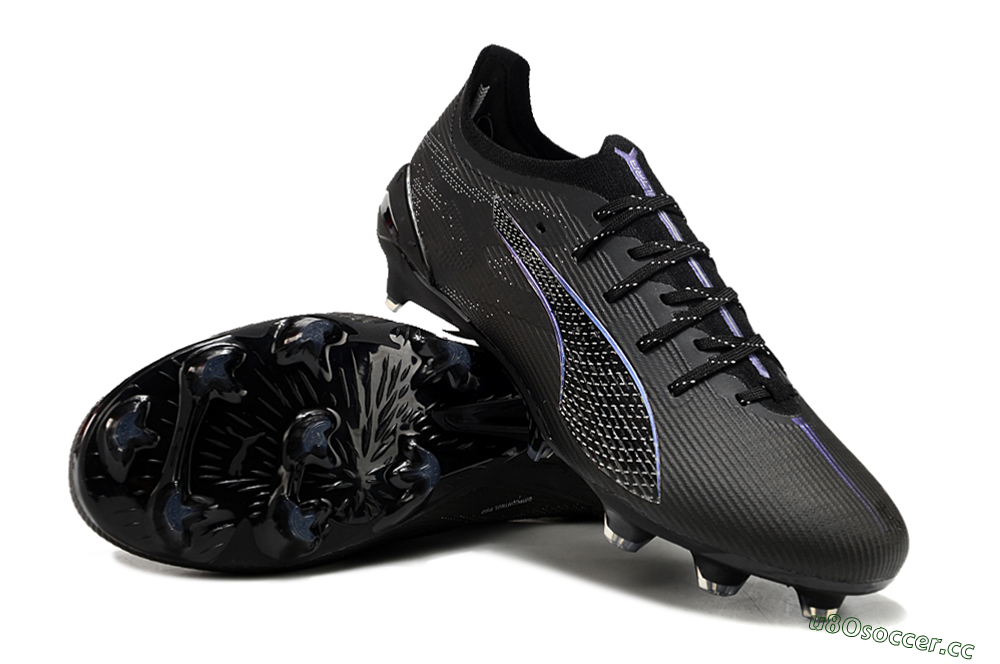 Men's Puma Ultra 5 Ultimate FG Firm Ground Low-Tops Football Boots - Black/Silver/Blue 3