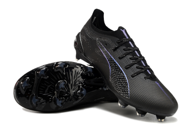 Men's Puma Ultra 5 Ultimate FG Firm Ground Low-Tops Football Boots - Black/Silver/Blue