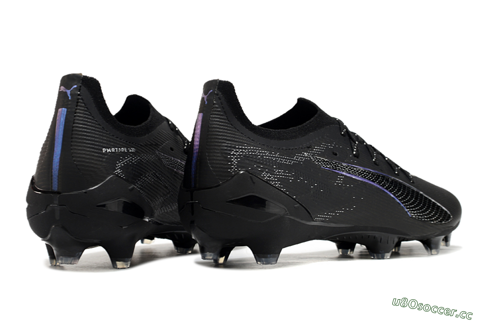 Men's Puma Ultra 5 Ultimate FG Firm Ground Low-Tops Football Boots - Black/Silver/Blue 6