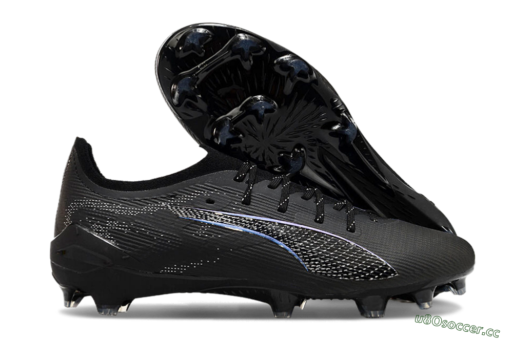 Men's Puma Ultra 5 Ultimate FG Firm Ground Low-Tops Football Boots - Black/Silver/Blue 2