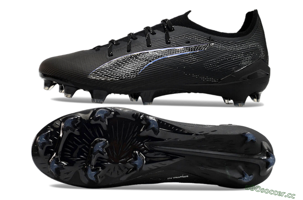 Men's Puma Ultra 5 Ultimate FG Firm Ground Low-Tops Football Boots - Black/Silver/Blue 1