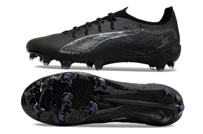Men's Puma Ultra 5 Ultimate FG Firm Ground Low-Tops Football Boots - Black/Silver/Blue