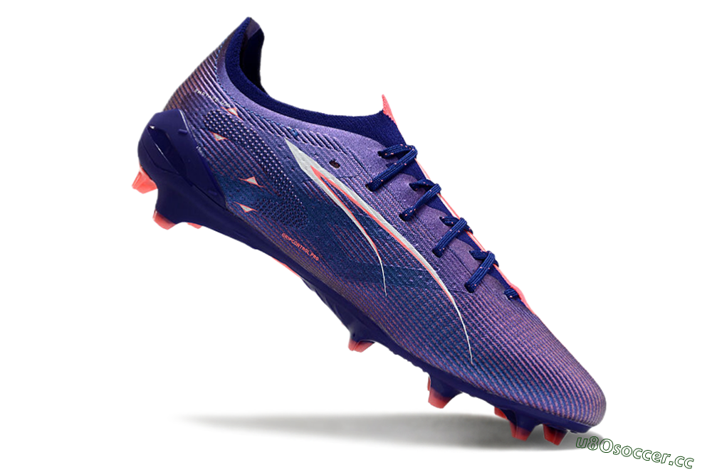 Men's Puma Ultra 5 Ultimate FG Firm Ground Low-Tops Football Boots - Blue/Pink/White 4