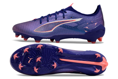 Men's Puma Ultra 5 Ultimate FG Firm Ground Low-Tops Football Boots - Blue/Pink/White