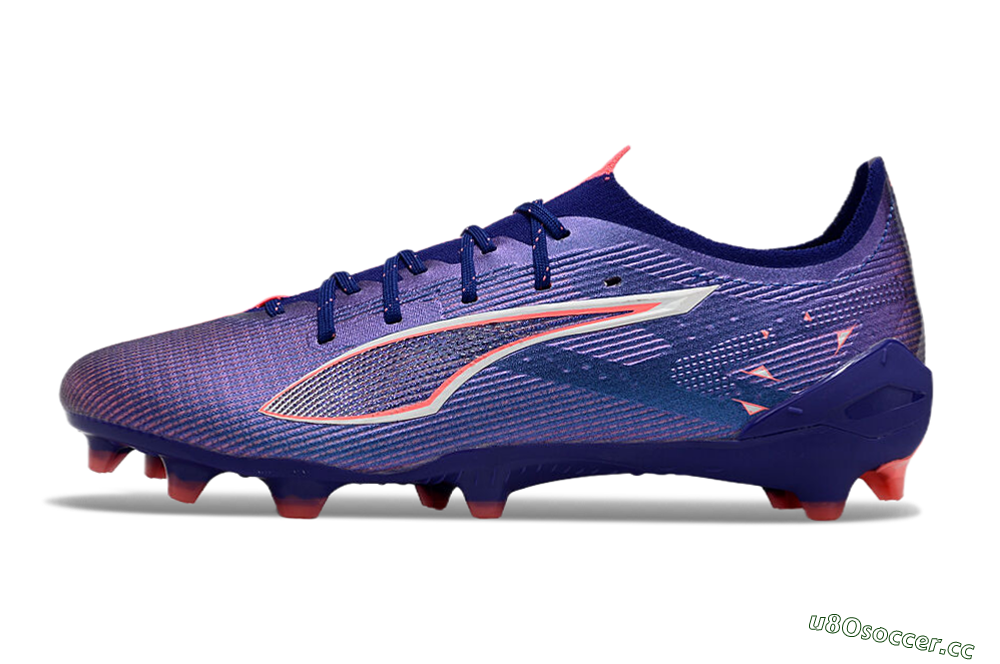 Men's Puma Ultra 5 Ultimate FG Firm Ground Low-Tops Football Boots - Blue/Pink/White 0