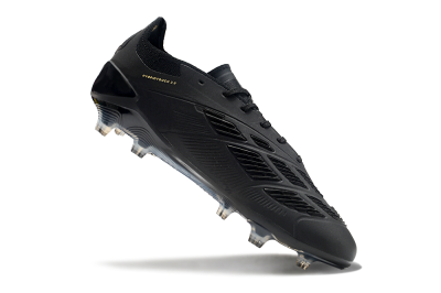 Unisex Adidas Predator Elite 24 FG Firm Ground Low-Tops Football Boots - Black/Gold/Blue