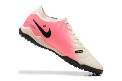 Men's Nike Tiempo Legend 10 Pro TF Artificial Turf Low-Tops Football Shoes - White/Pink/Black
