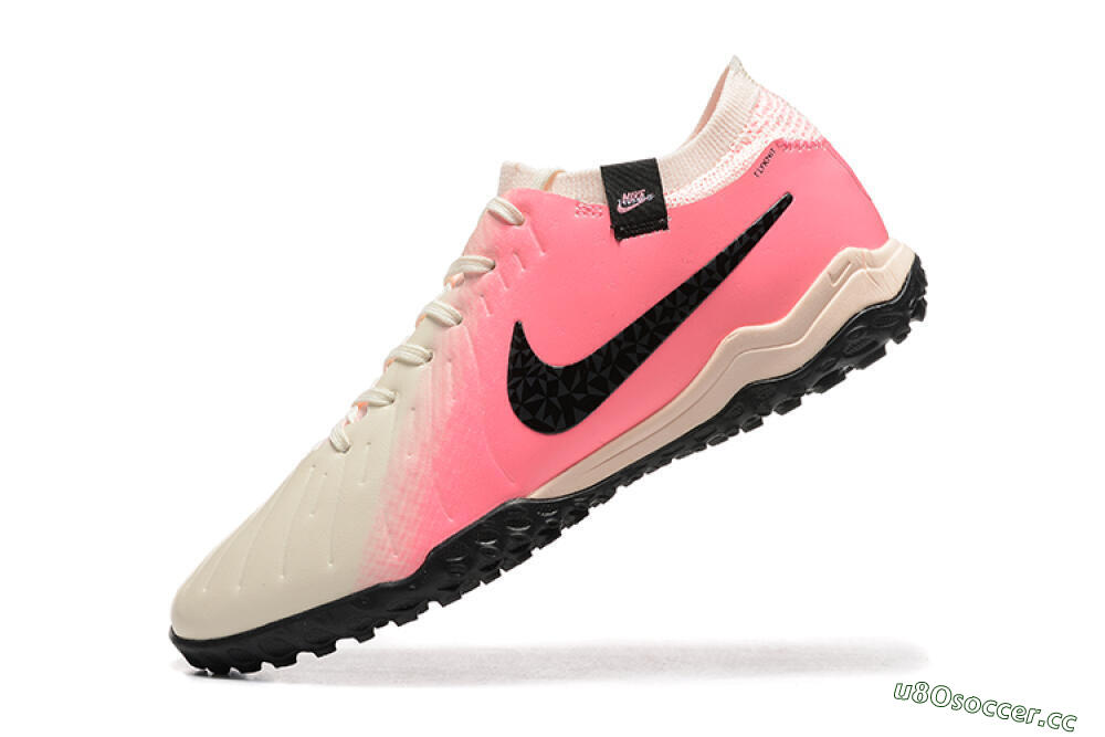 Men's Nike Tiempo Legend 10 Pro TF Artificial Turf Low-Tops Football Shoes - White/Pink/Black 8