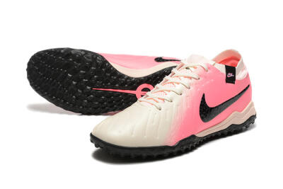 Men's Nike Tiempo Legend 10 Pro TF Artificial Turf Low-Tops Football Shoes - White/Pink/Black