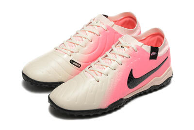 Men's Nike Tiempo Legend 10 Pro TF Artificial Turf Low-Tops Football Shoes - White/Pink/Black