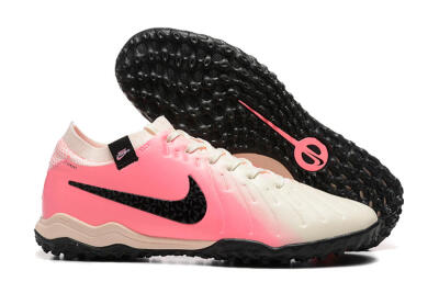 Men's Nike Tiempo Legend 10 Pro TF Artificial Turf Low-Tops Football Shoes - White/Pink/Black