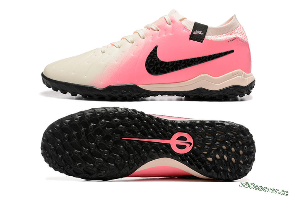 Men's Nike Tiempo Legend 10 Pro TF Artificial Turf Low-Tops Football Shoes - White/Pink/Black 1