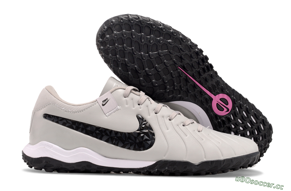 Men's Nike Tiempo Legend 10 Pro TF Artificial Turf Low-Tops Football Shoes - Beige/Black/White 2