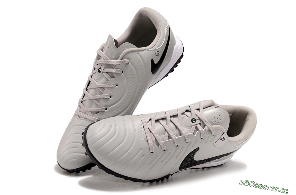Men's Nike Tiempo Legend 10 Pro TF Artificial Turf Low-Tops Football Shoes - Beige/Black/White 3