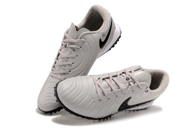 Men's Nike Tiempo Legend 10 Pro TF Artificial Turf Low-Tops Football Shoes - Beige/Black/White