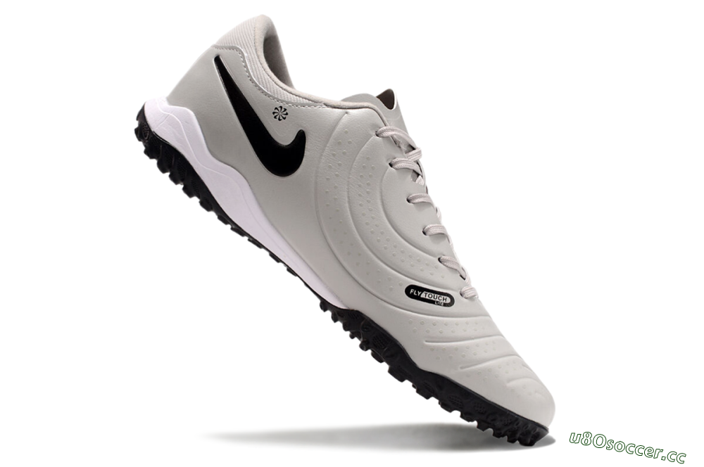 Men's Nike Tiempo Legend 10 Pro TF Artificial Turf Low-Tops Football Shoes - Beige/Black/White 4