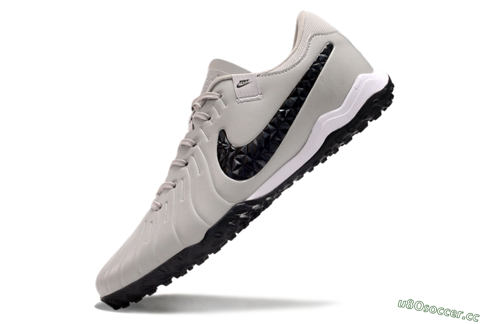 Men's Nike Tiempo Legend 10 Pro TF Artificial Turf Low-Tops Football Shoes - Beige/Black/White 5
