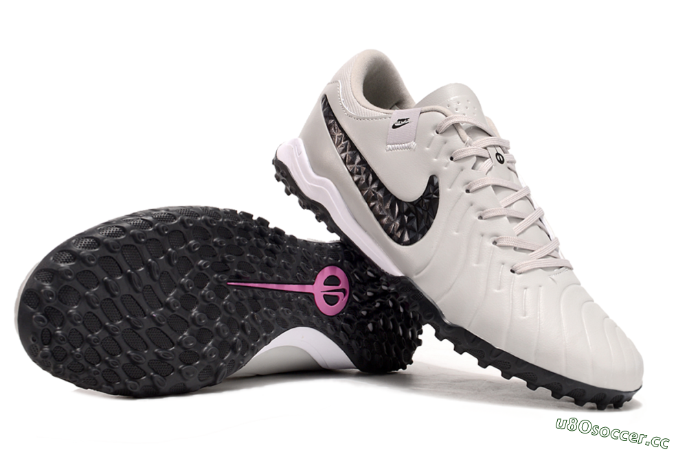 Men's Nike Tiempo Legend 10 Pro TF Artificial Turf Low-Tops Football Shoes - Beige/Black/White 1