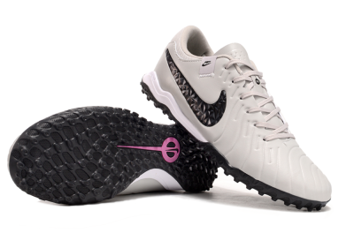 Men's Nike Tiempo Legend 10 Pro TF Artificial Turf Low-Tops Football Shoes - Beige/Black/White