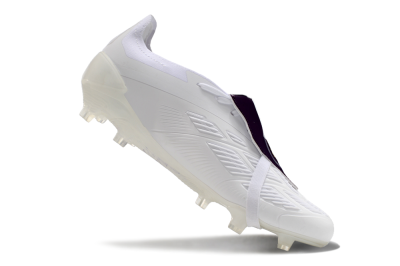 Men's Adidas Predator Elite Foldover Tongue FG Firm Ground Low-Tops Football Boots - White/Black/Gold