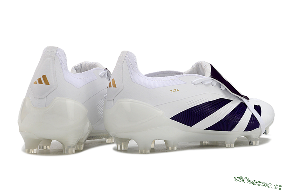 Men's Adidas Predator Elite Foldover Tongue FG Firm Ground Low-Tops Football Boots - White/Black/Gold 6