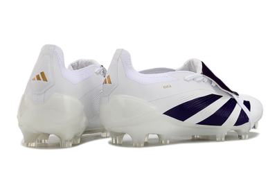 Men's Adidas Predator Elite Foldover Tongue FG Firm Ground Low-Tops Football Boots - White/Black/Gold