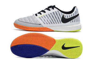 Unisex Nike Lunar Gato 2 IC Indoor & Futsal Low-Tops Football Shoes - White/Silver/Black