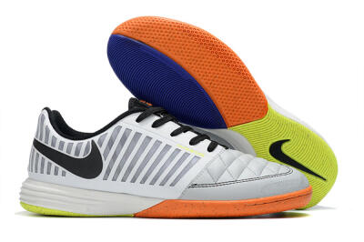 Unisex Nike Lunar Gato 2 IC Indoor & Futsal Low-Tops Football Shoes - White/Silver/Black